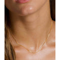 18K Solid Gold Box Chain Necklace Unisex