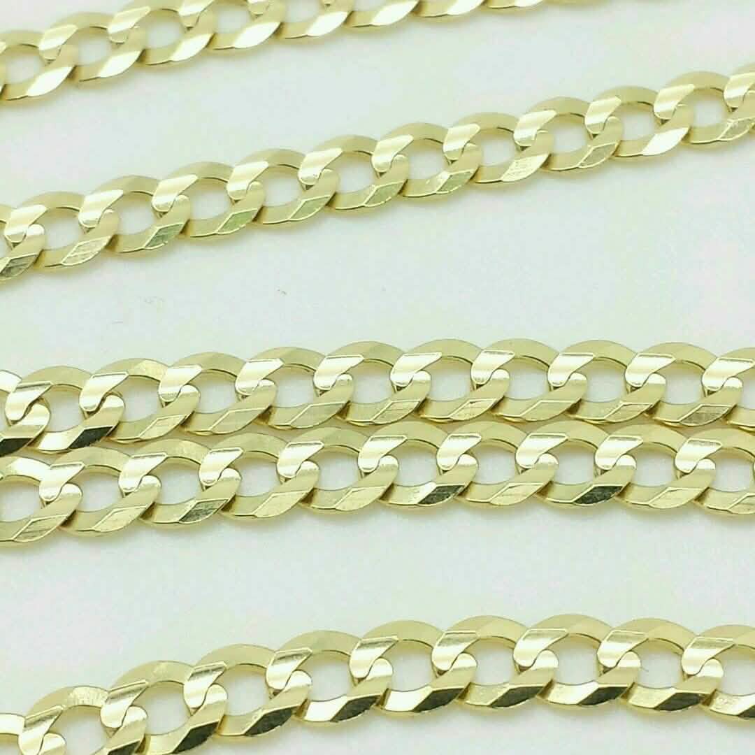 Chaîne cubaine en or massif 18 carats pour hommes et femmes, 4 mm