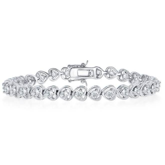 Bracelets tennis plaqués or blanc 18 carats