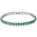 Bracelet tennis en or blanc 18 carats avec émeraudes taille ronde