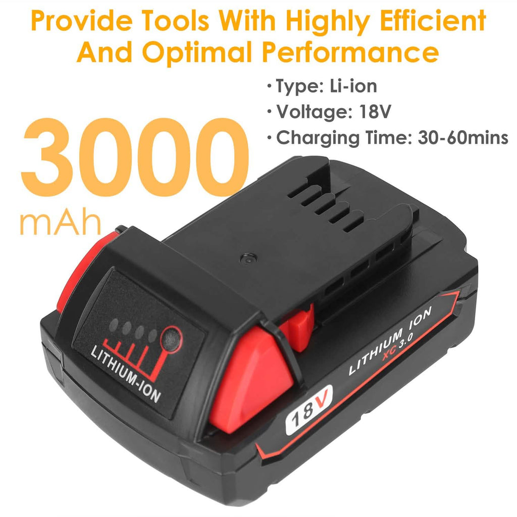 18Vバッテリー交換用 Milwaukee M18コードレス電動工具対応