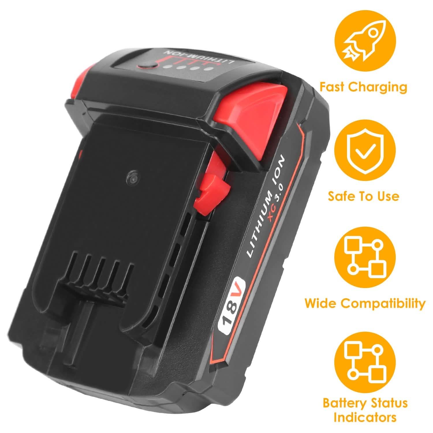 18Vバッテリー交換用 Milwaukee M18コードレス電動工具対応