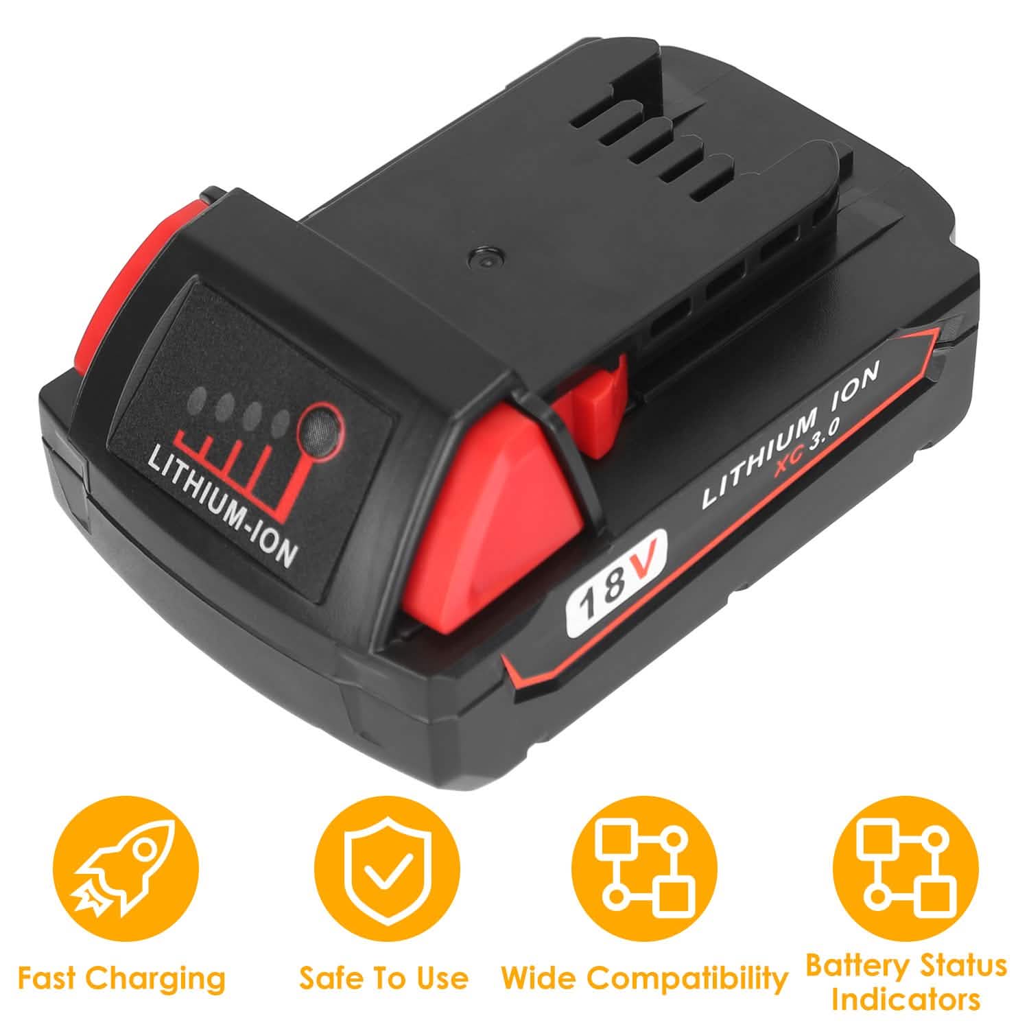 18Vバッテリー交換用 Milwaukee M18コードレス電動工具対応