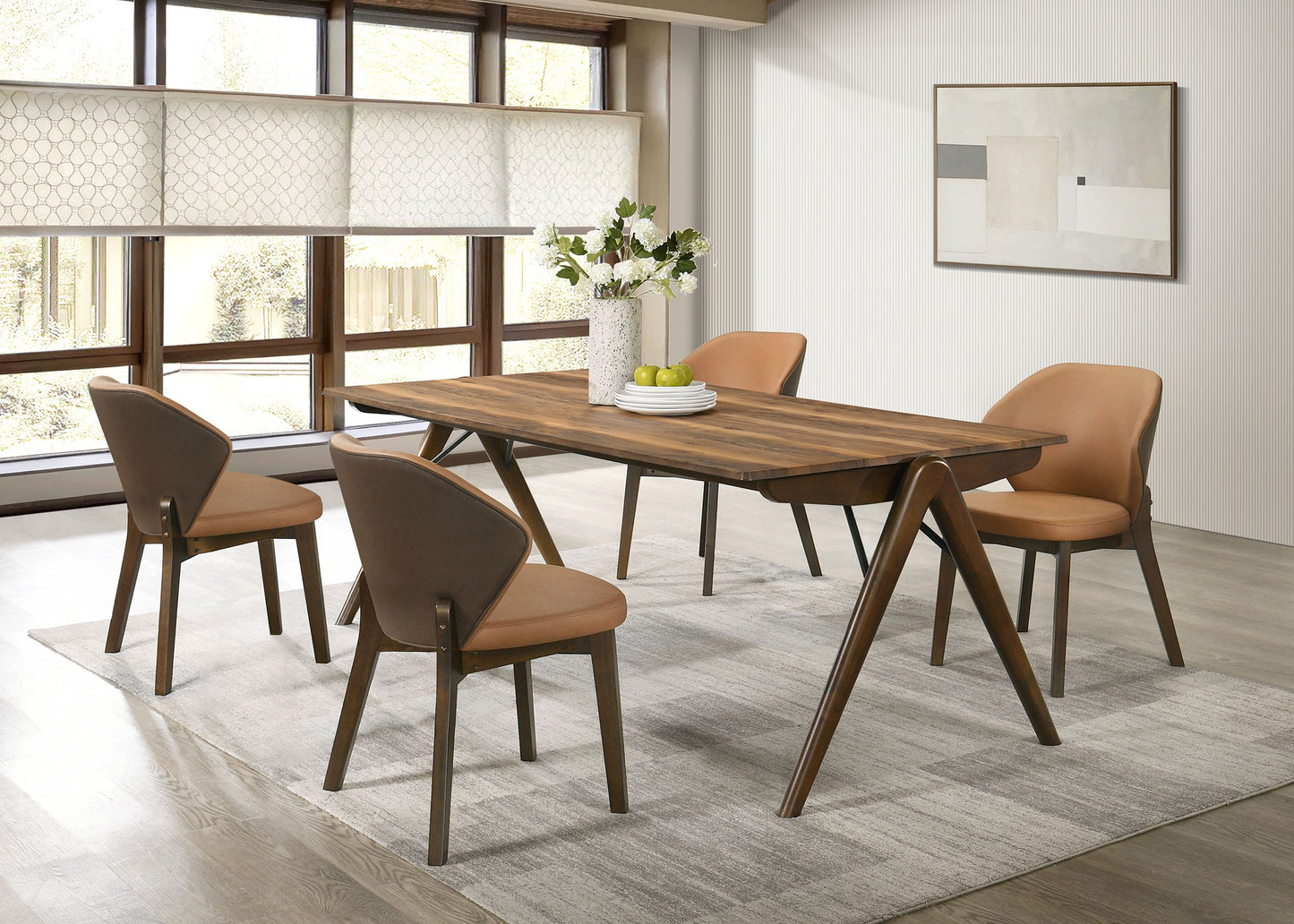 Randolph 5-piece Smart Top Rectangular Dining Set Sheesham and Brown