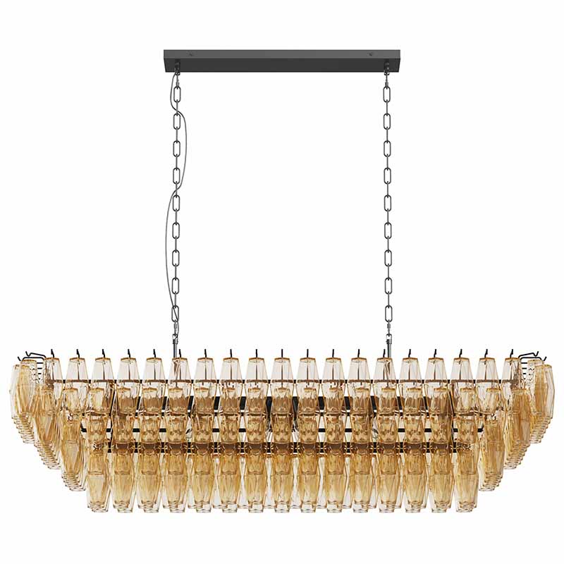54" Black Rectangular Chandelier