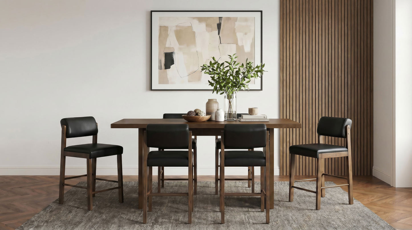 Decker 70-inch Rectangular Wood Counter Height Dining Table Dark Walnut