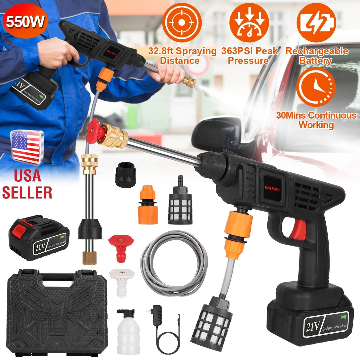 Cordless Pressure Washer Portable Electric Washer for Cars