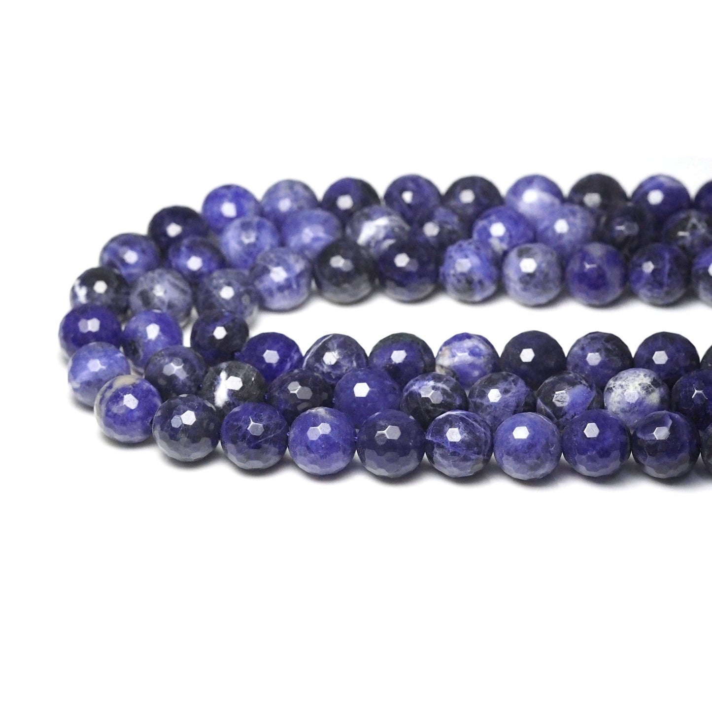 Genuine Sodalite Round Faceted Beads, Sku#U1750