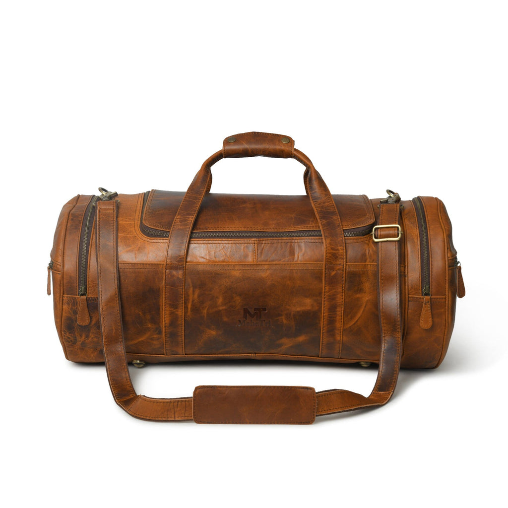 Sac de sport et de voyage en cuir, rond