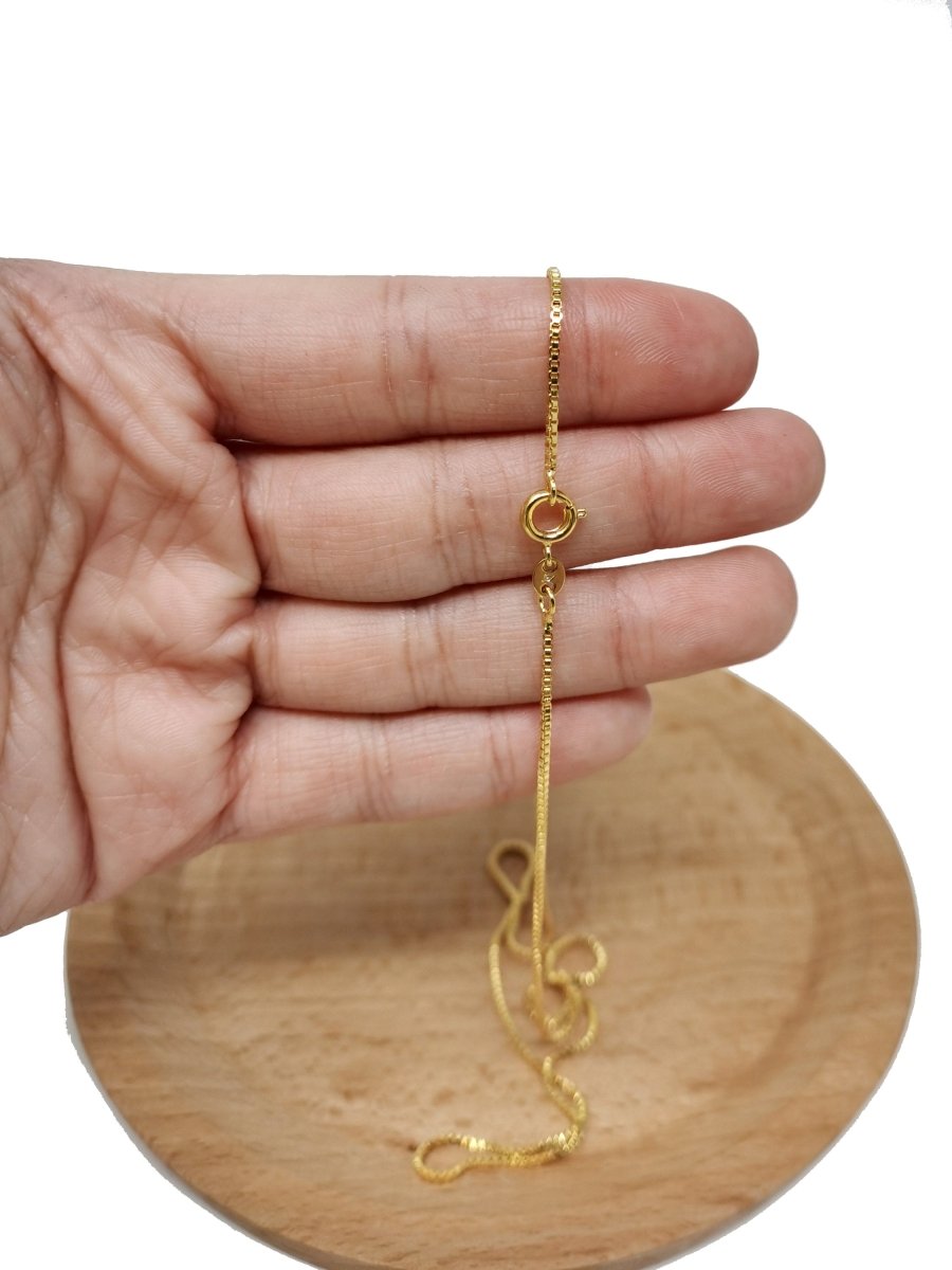 19.6 inch Ready To Wear 24K Gold Plated Layering Box Chain Necklace, Dainty 1.2mm Box Necklace w/ Spring Ring | CN-282  Clearance Pricing