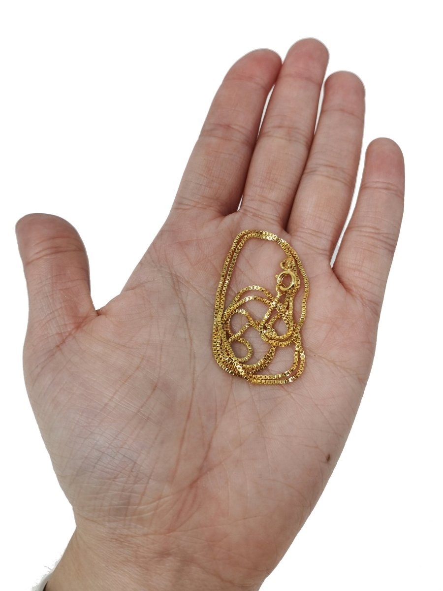 19.6 inch Ready To Wear 24K Gold Plated Layering Box Chain Necklace, Dainty 1.2mm Box Necklace w/ Spring Ring | CN-282  Clearance Pricing