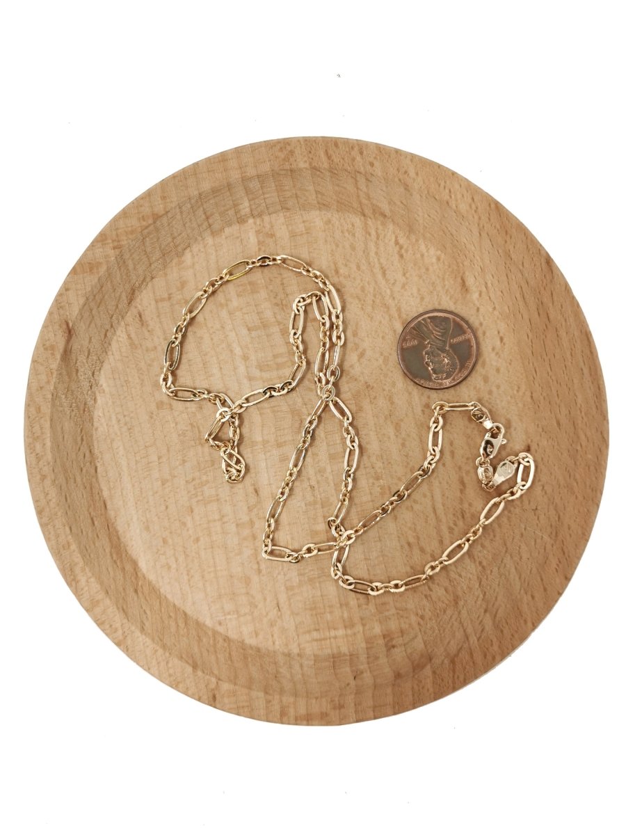 19.6 inches Ready To Use 18K Gold Filled Figaro Chain Necklace, Dainty 3mm Necklace w/ Lobster Clasps | CN-714