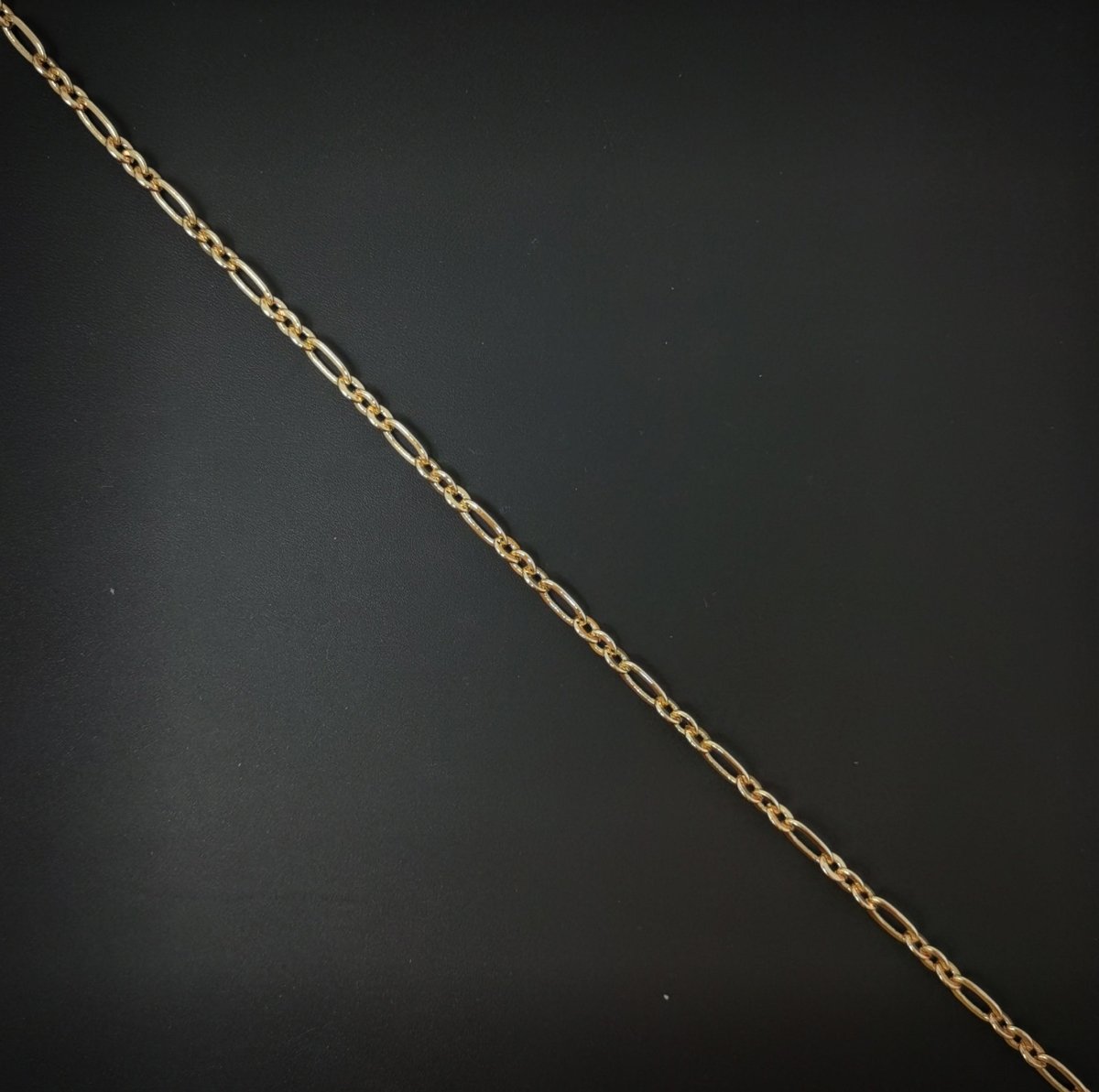 19.6 inches Ready To Use 18K Gold Filled Figaro Chain Necklace, Dainty 3mm Necklace w/ Lobster Clasps | CN-714