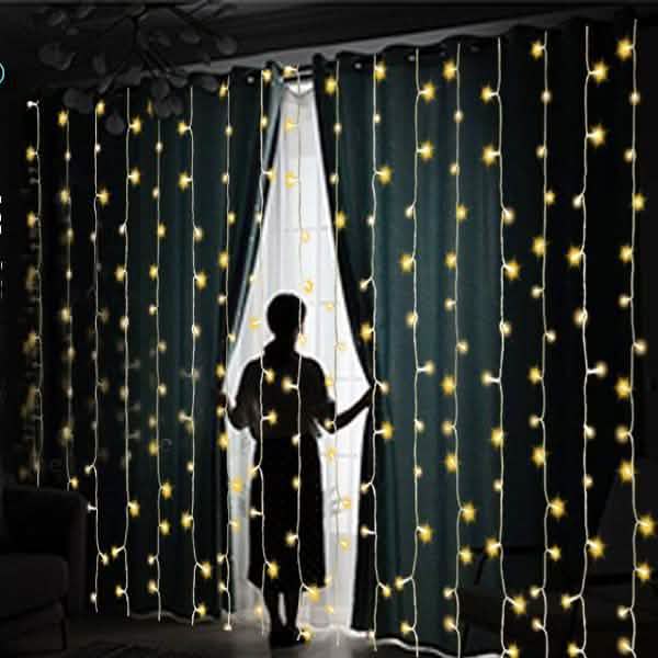 19.6 x 6.6 FT. 448 LED Warm White Waterproof String Fairy Curtain Lights