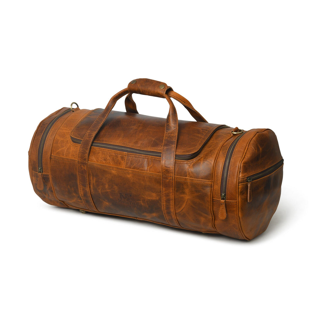 Sac de sport et de voyage en cuir, rond