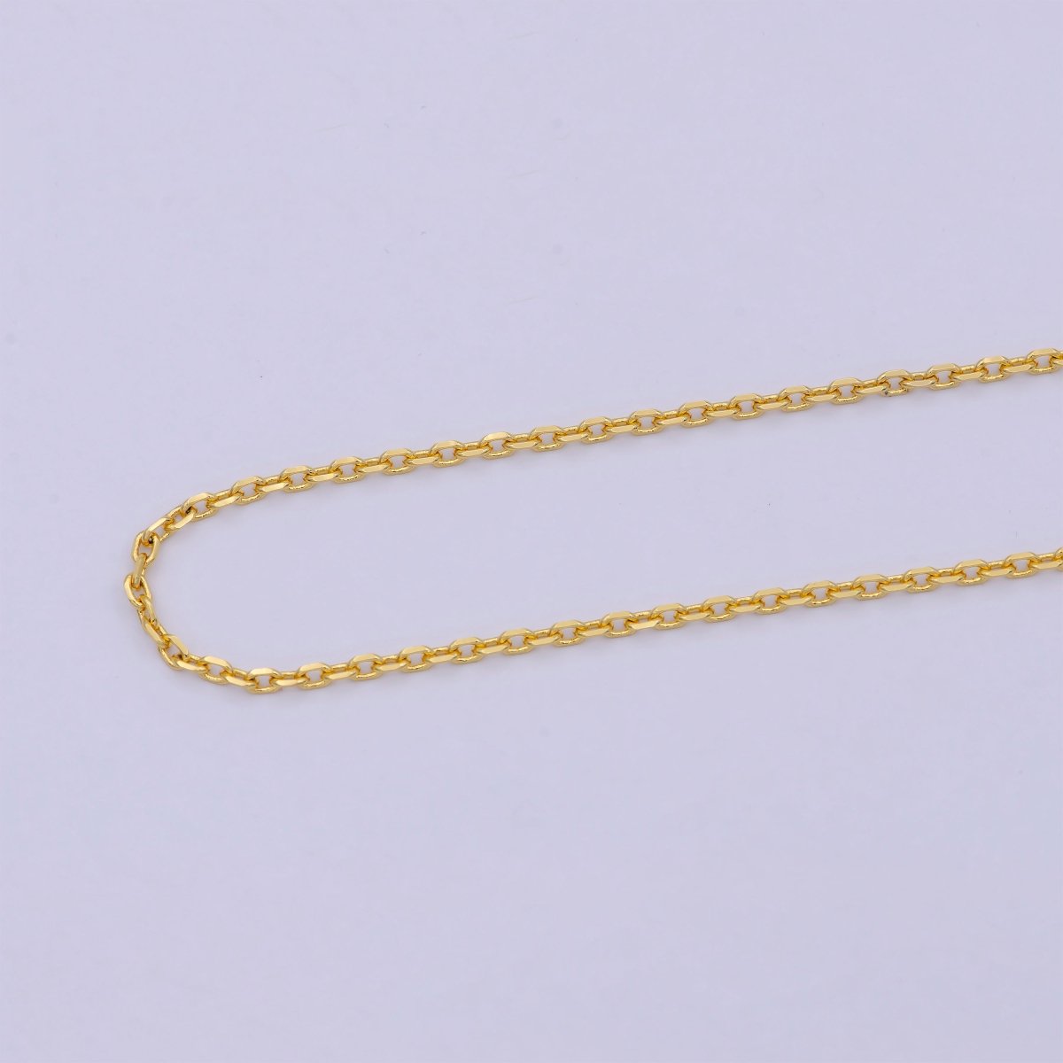 19.7'' Ready to Use 24K Gold Filled Thin Cable Necklace Chain, Layering Cable Chain Dainty Necklace, For Pendant Charm Necklace Making WA-743