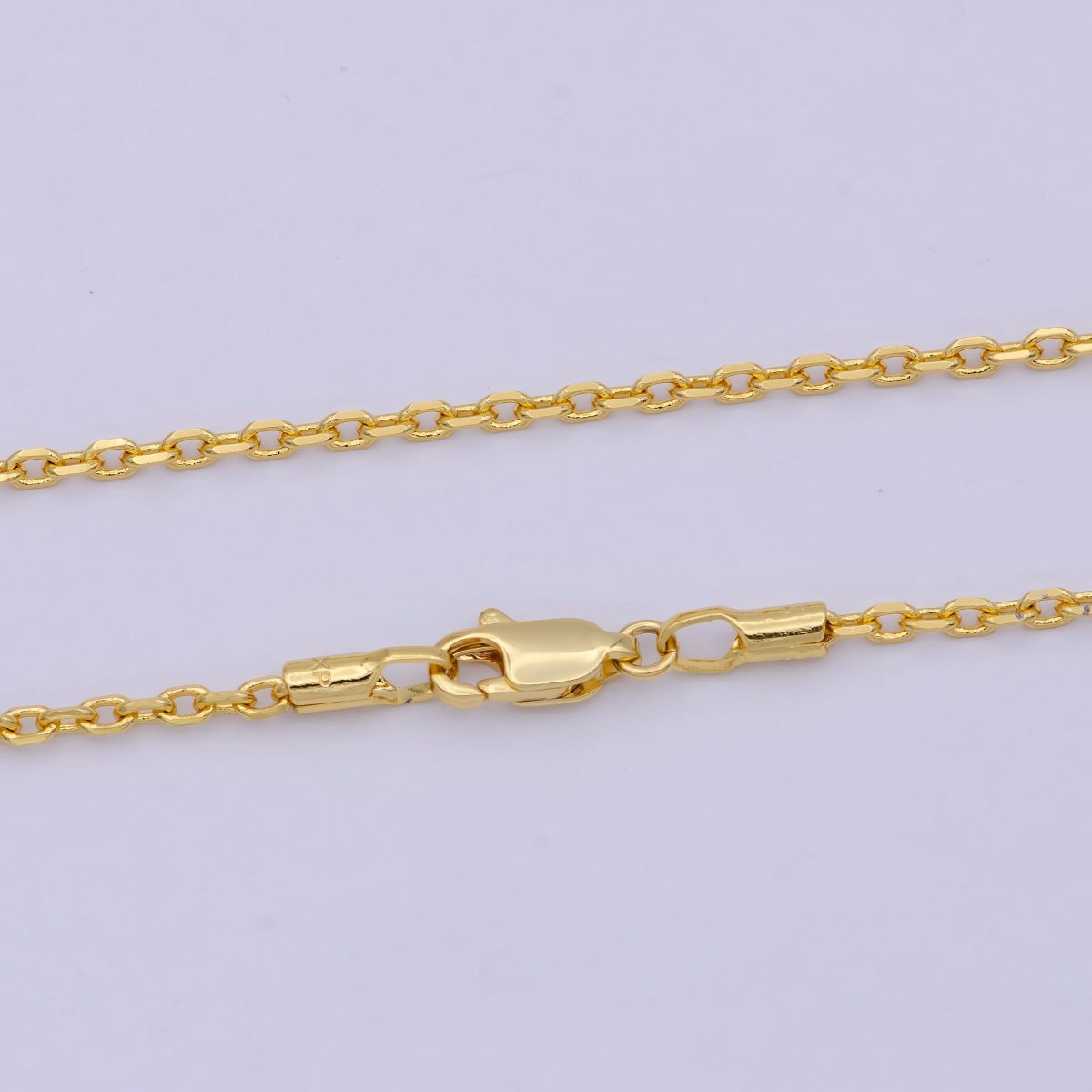19.7'' Ready to Use 24K Gold Filled Thin Cable Necklace Chain, Layering Cable Chain Dainty Necklace, For Pendant Charm Necklace Making WA-743
