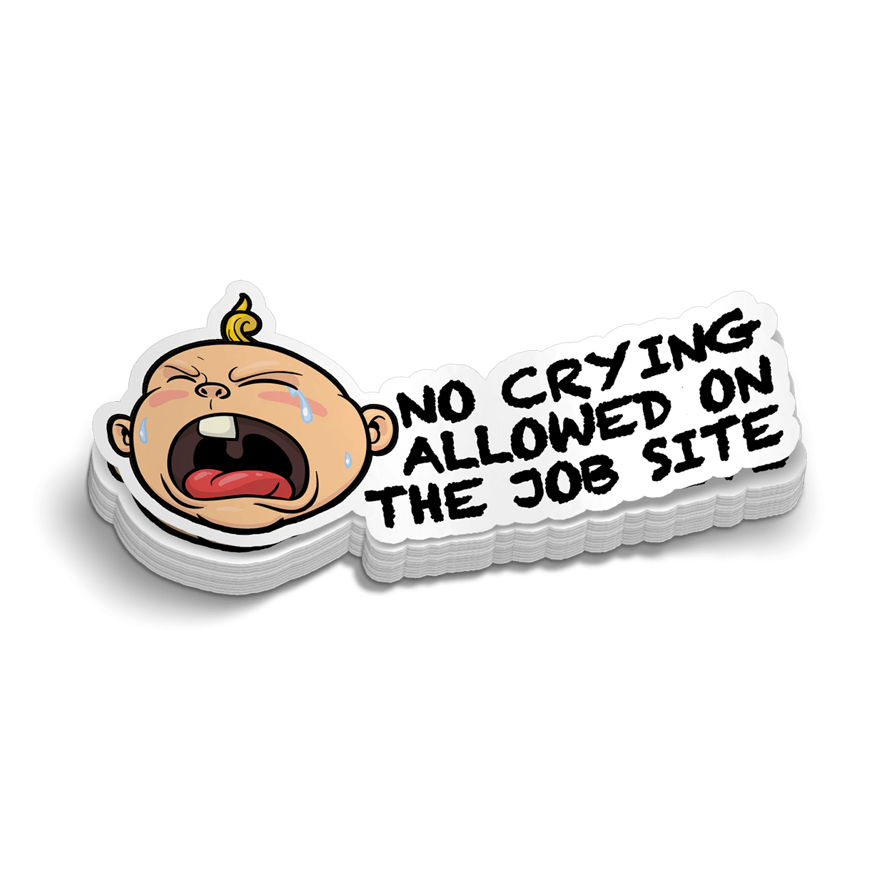 No Crying -  Hard Hat Decal