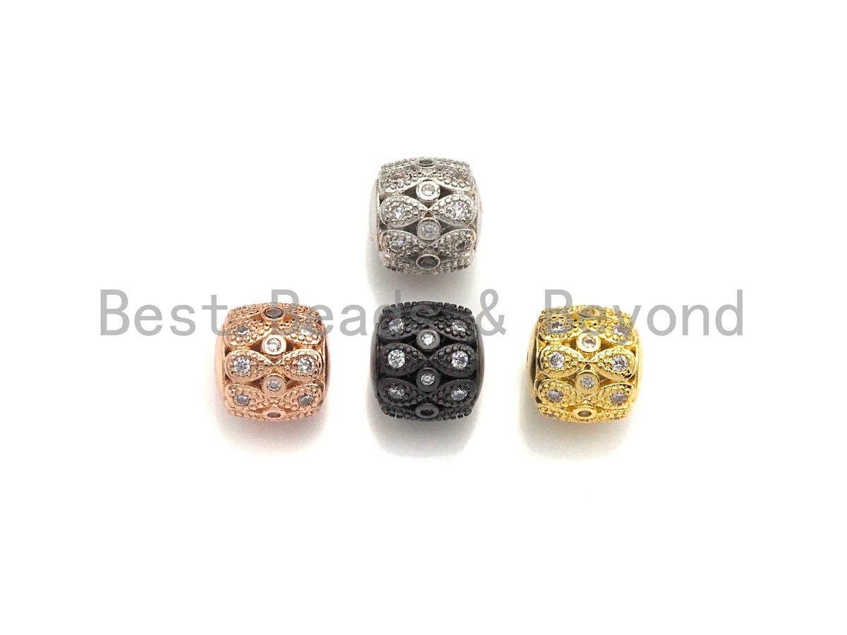 CZ Micro Pave Drum Barrel Fancy spacer beads, sku#X113
