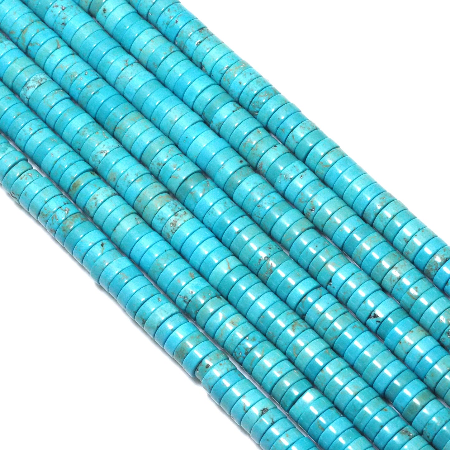 Smooth Heishi Turquoise Beads, 2x3mm/2x4mm/3x6mm/3x8mm, Sku#U1590