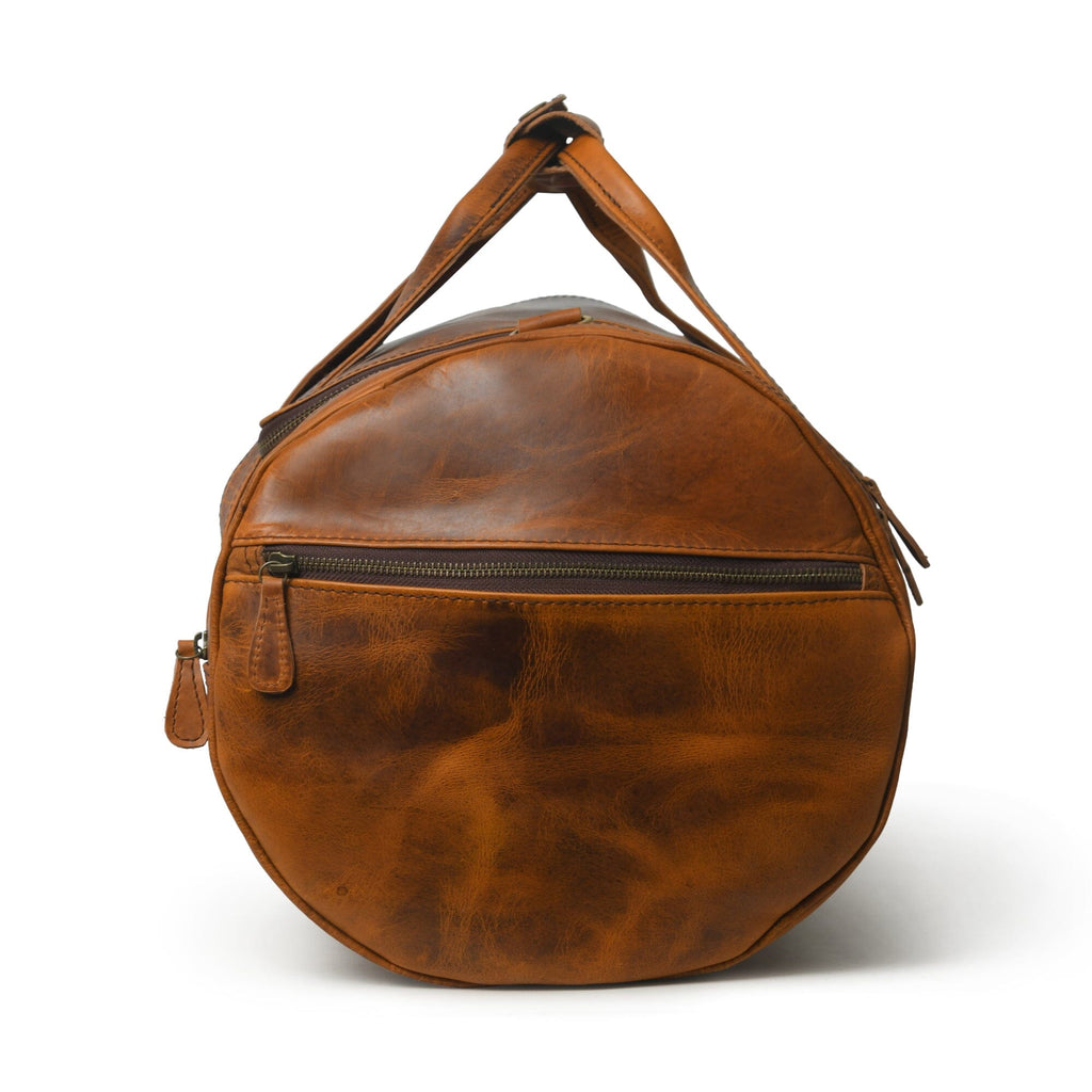 Sac de sport et de voyage en cuir, rond