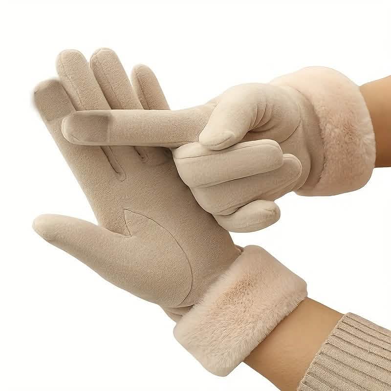 Gants en cachemire daim chaud tactile