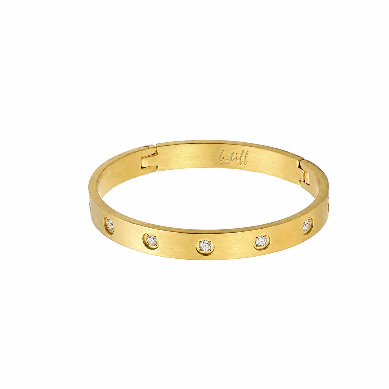BG808G B.Tiff 8-Stone Bold Gold Bangle Bracelet