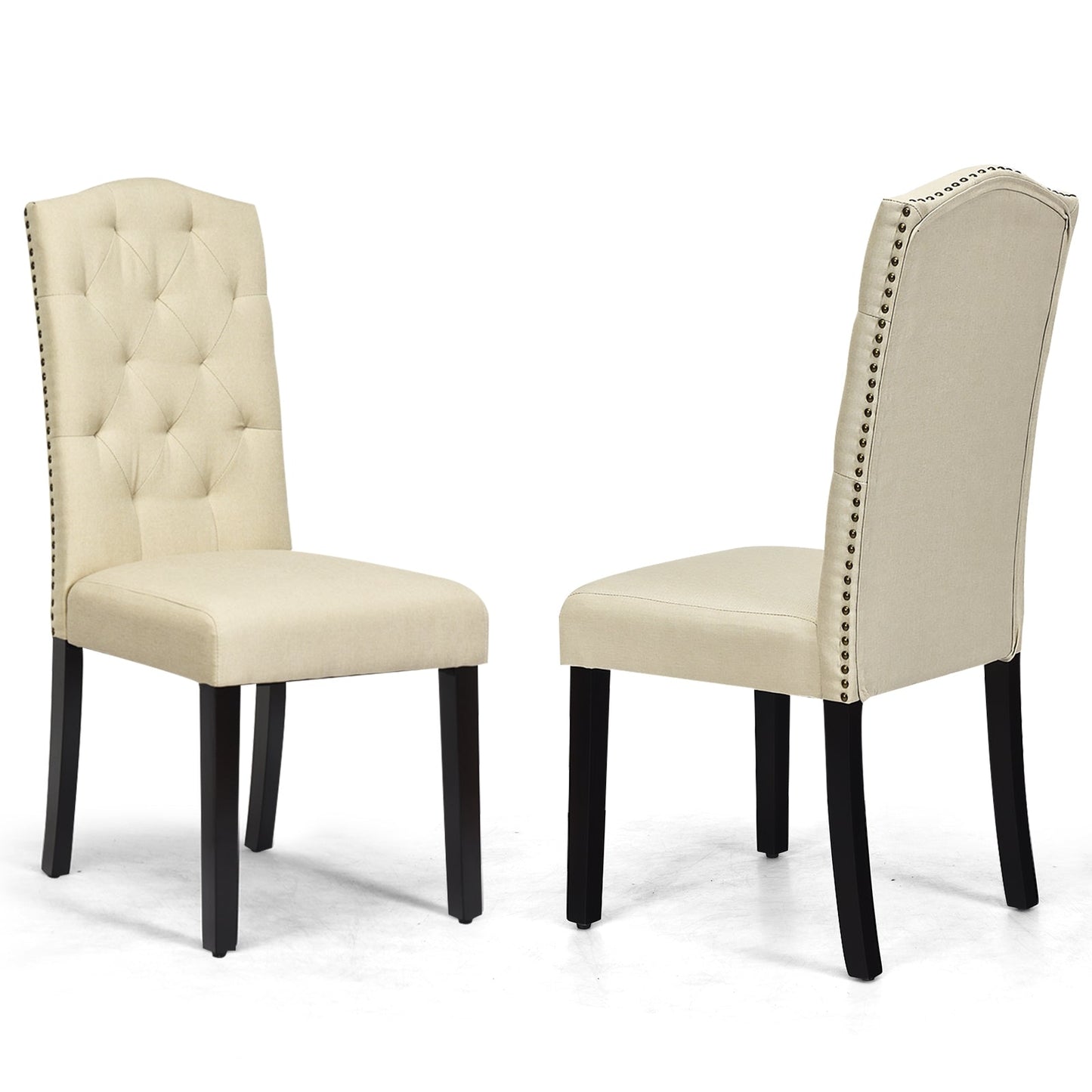 Set of 2 Tufted Upholstered Dining Chairs