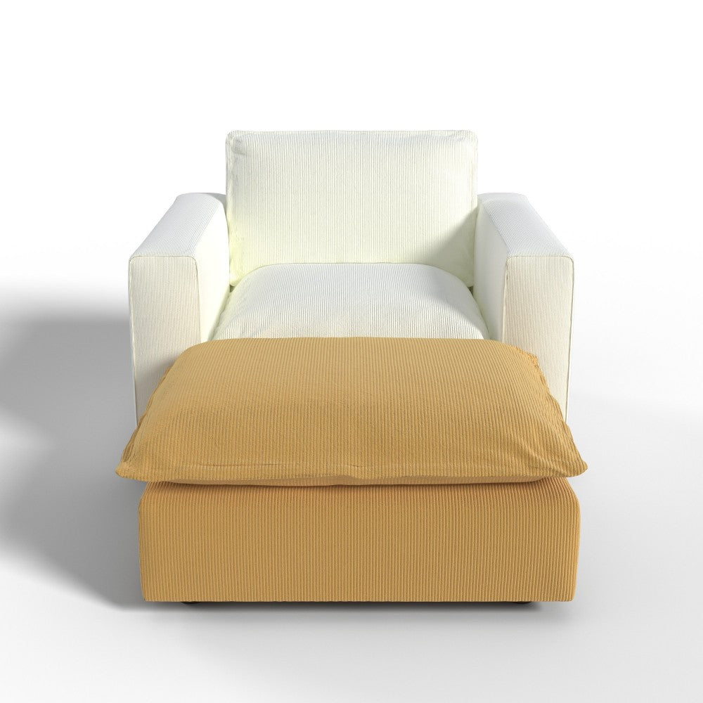 Ainfox Module Sofa Oversized Sleeper Sofa Beige With Ottoman Yellow For Living Room