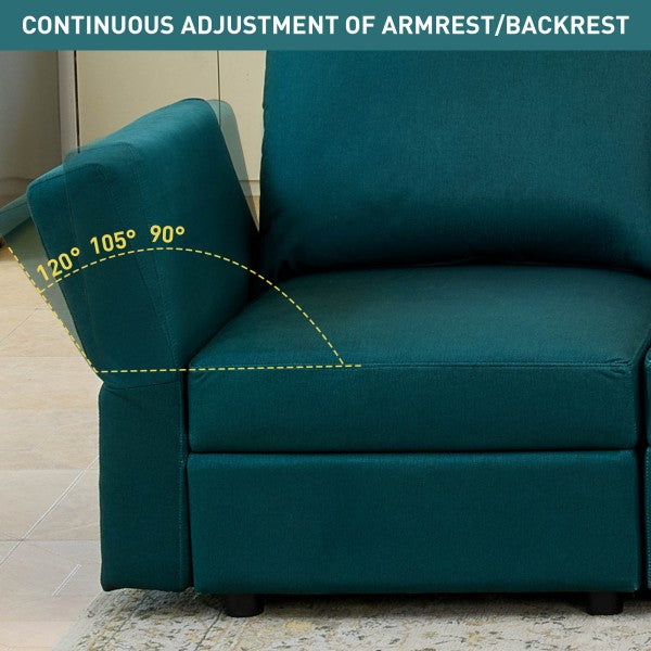 Ainfox U  Shaped 4 Seats +2 Ottomans Modular Sectional Sofa Couch With Storage