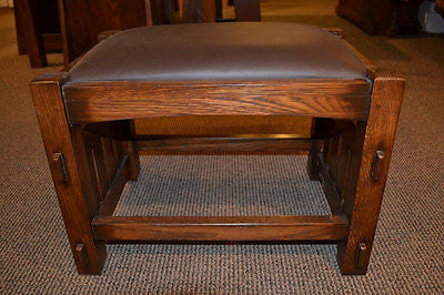 Mission Oak Footstool - Wide Spindles (2 Colors Available)