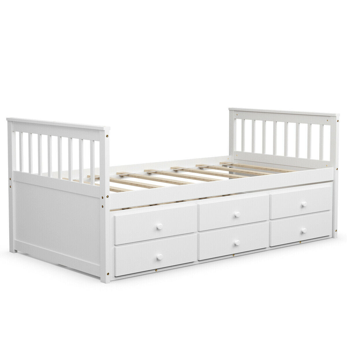 Twin Captain’s Bed with Trundle and 3 Storage Drawers