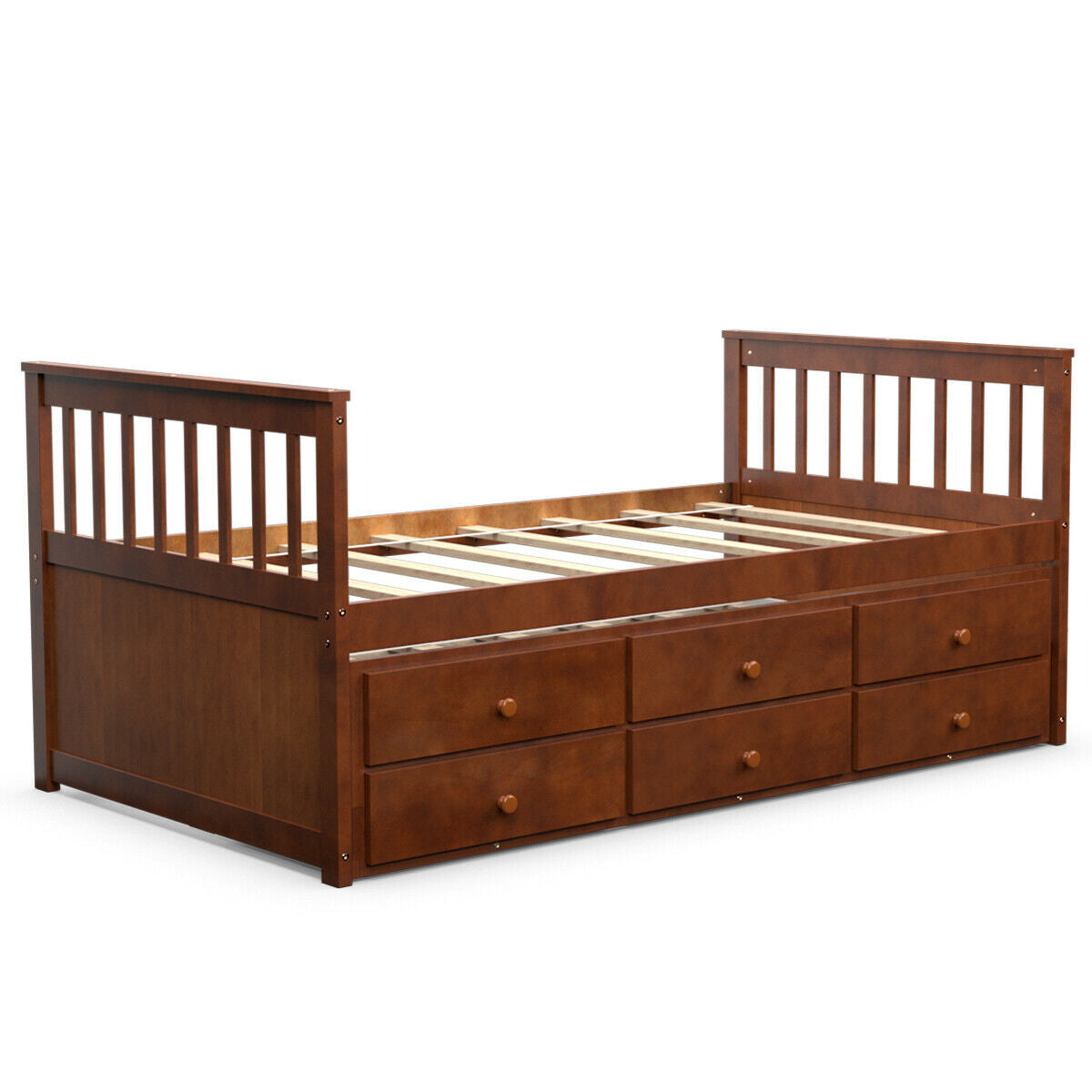 Twin Captain’s Bed with Trundle and 3 Storage Drawers