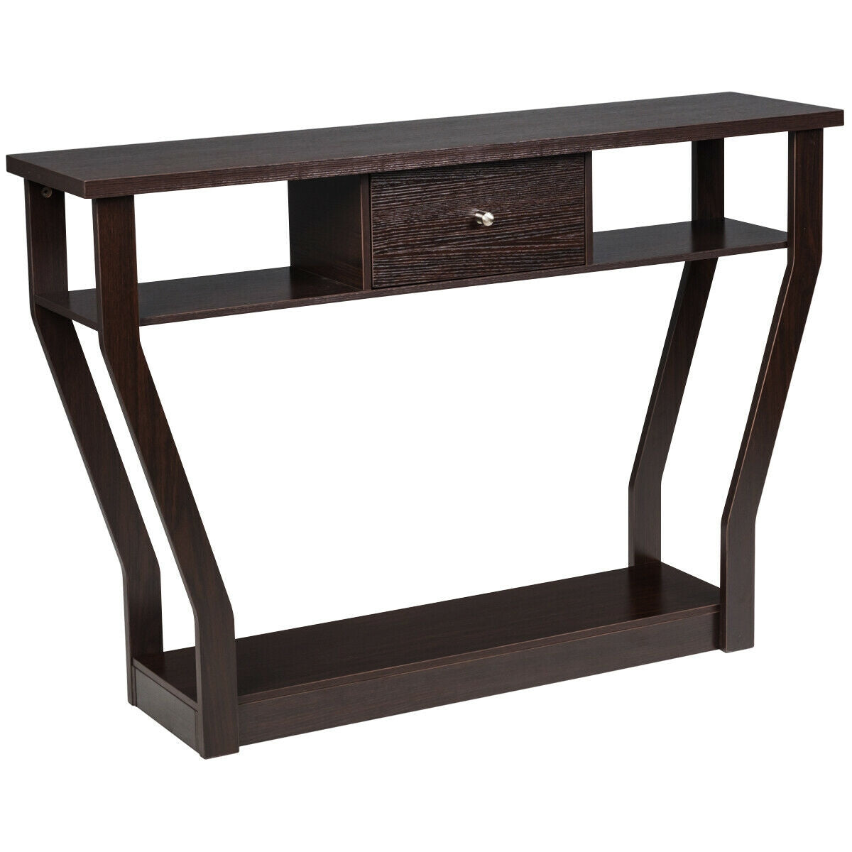Curved Frame Modern Console Table with Storage Drawer for Entryway
