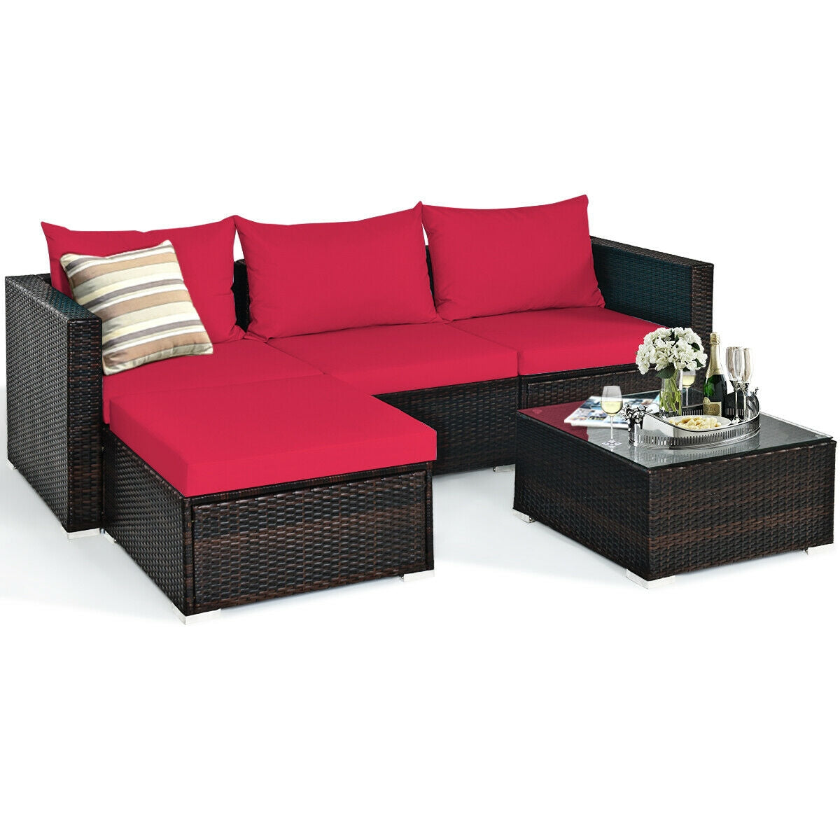 5 Pieces Patio Rattan