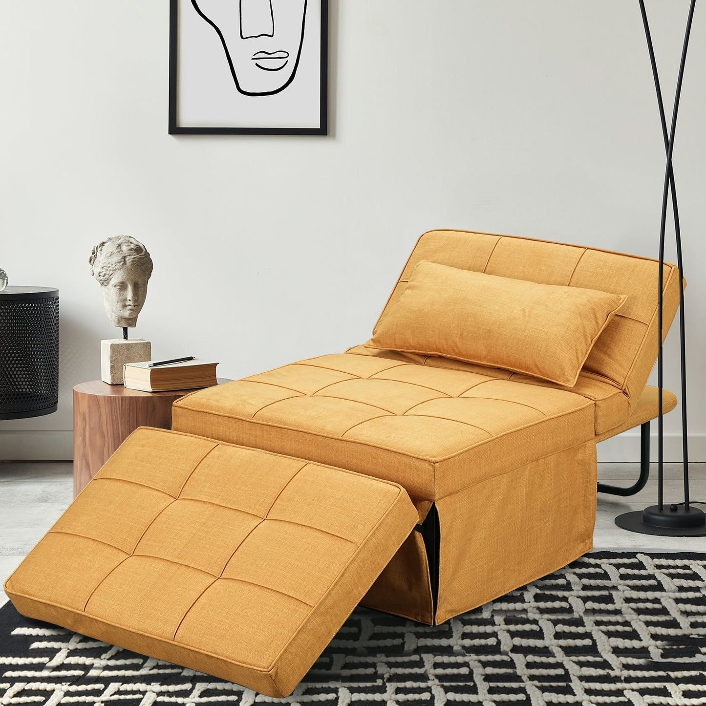 Ainfox 71inch Convertible Sofa Bed Navy Blue,4-in-1 Folding Sofa