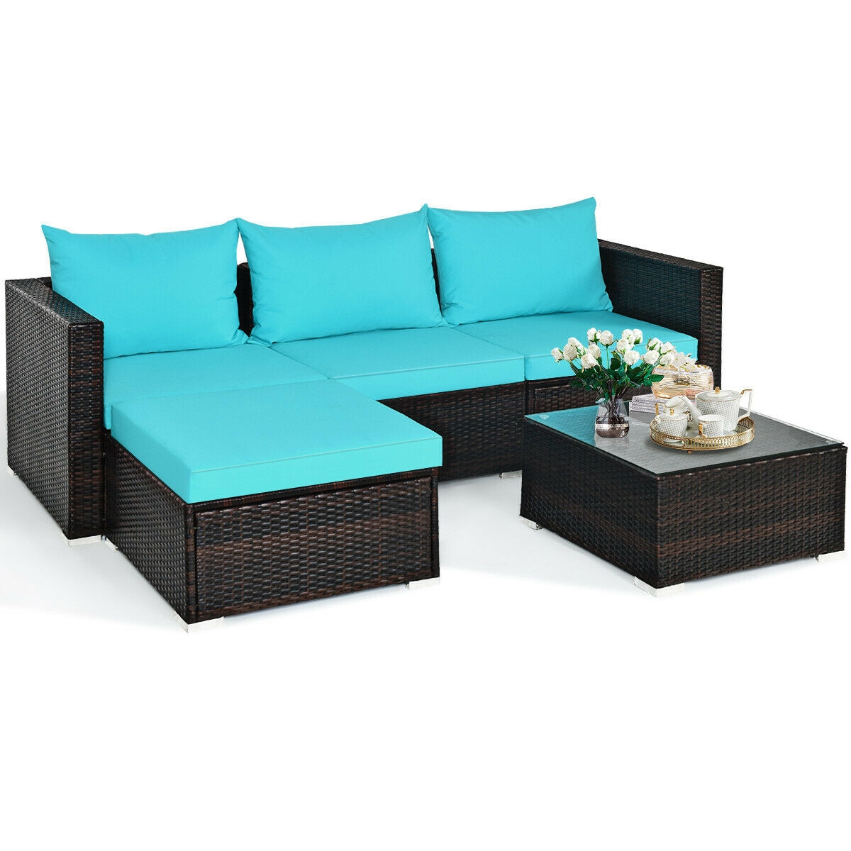 5 Pieces Patio Rattan