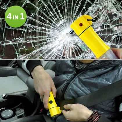 多機能4-in-1車用緊急ハンマー