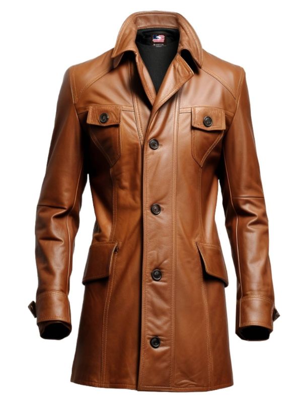Vintage Brown Stylish Leather Coat