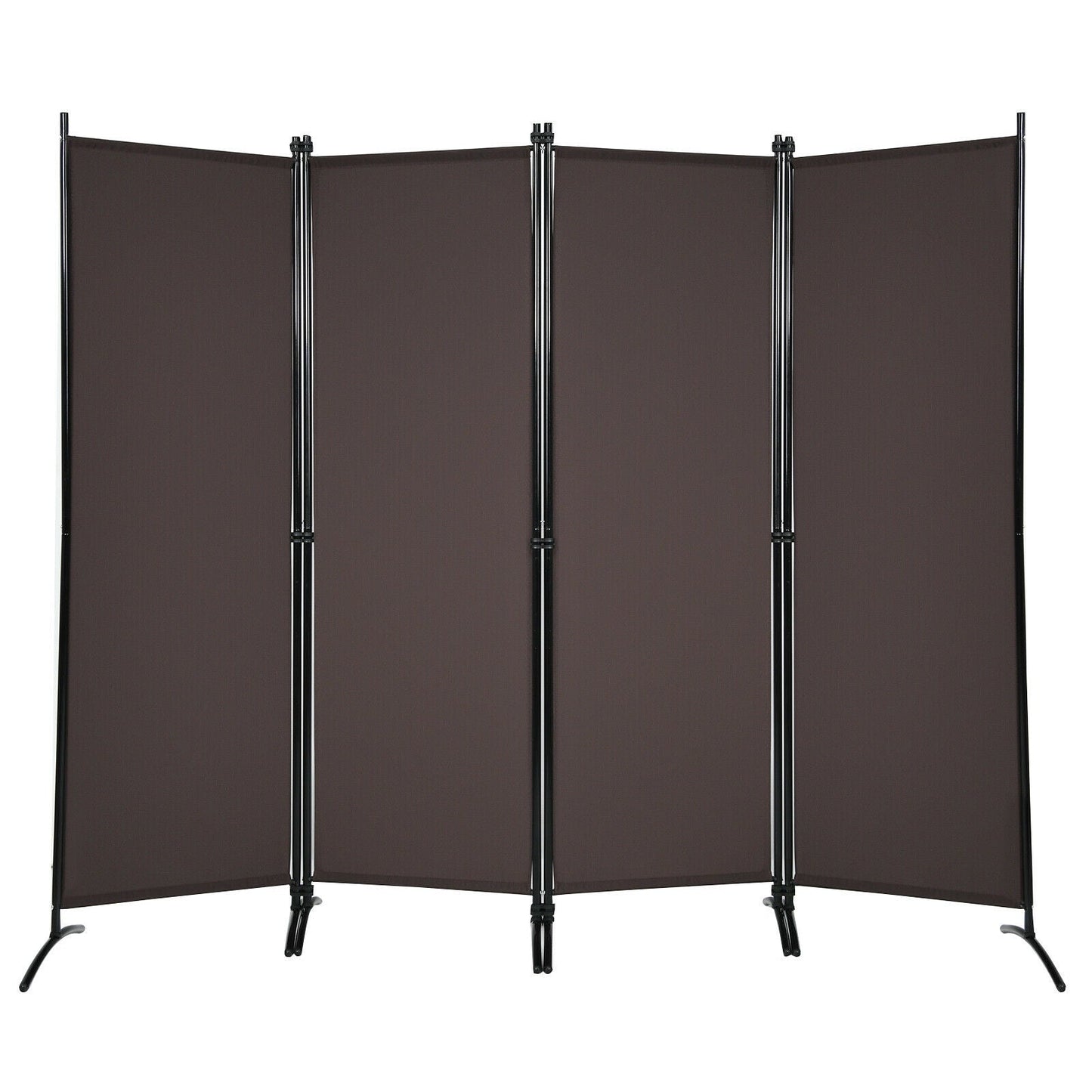 4-Panel Room Divider with Steel Frame