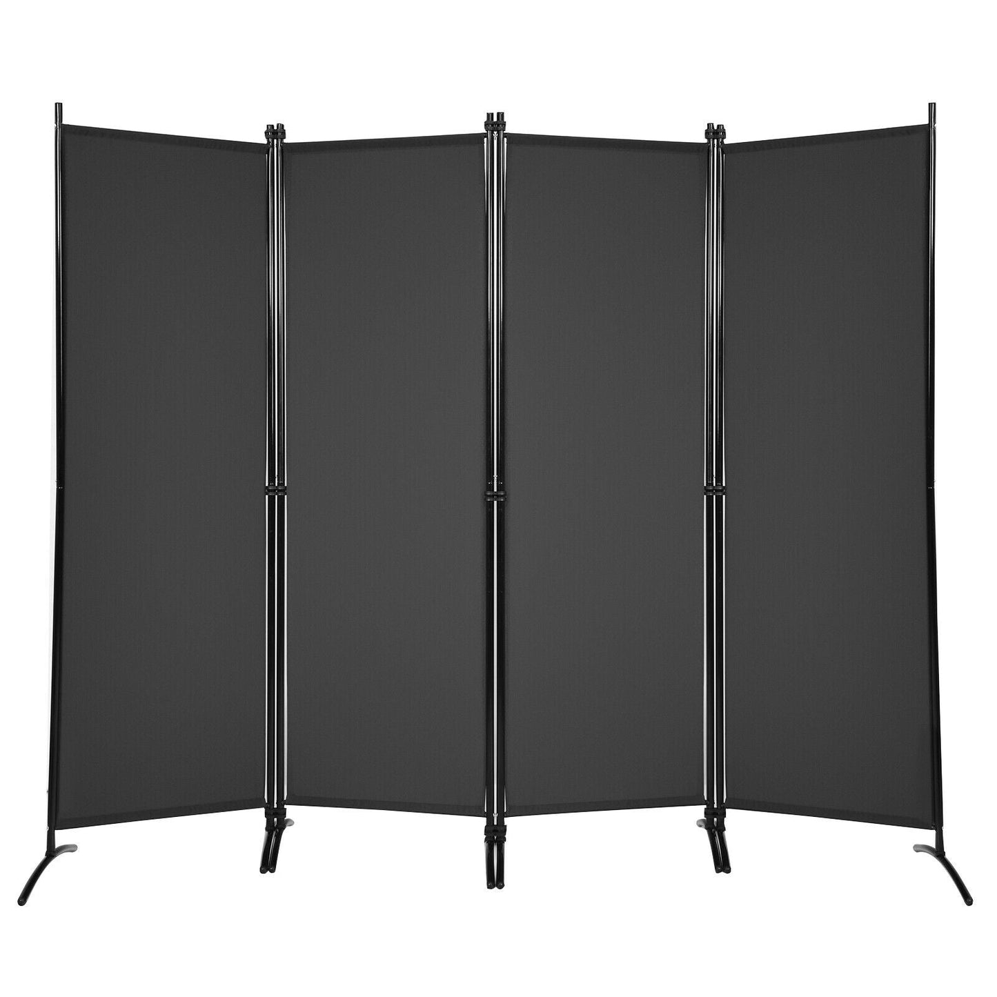 4-Panel Room Divider with Steel Frame