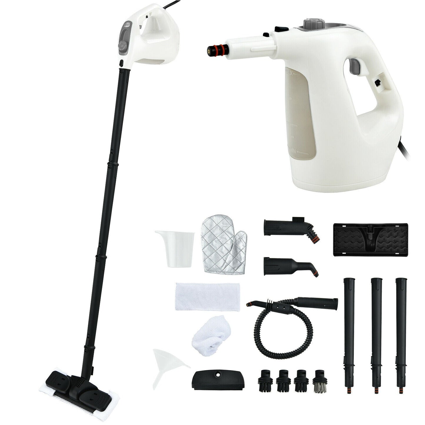 1400W Multipurpose Pressurized Steam Cleaner With 17 Pieces Accessories