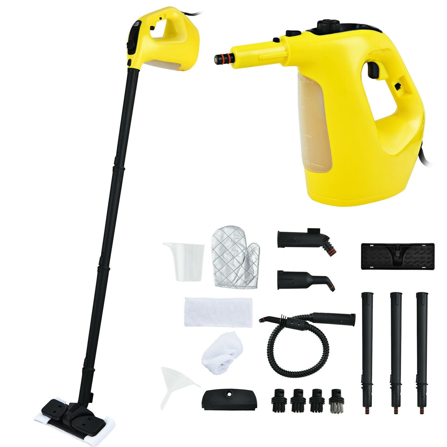 1400W Multipurpose Pressurized Steam Cleaner With 17 Pieces Accessories