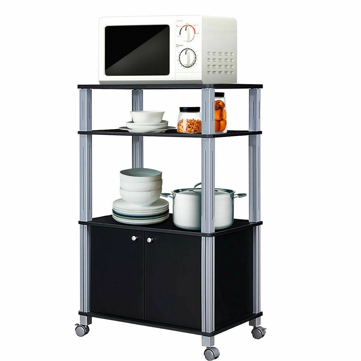 Microwave Rack Stand Rolling Storage Cart