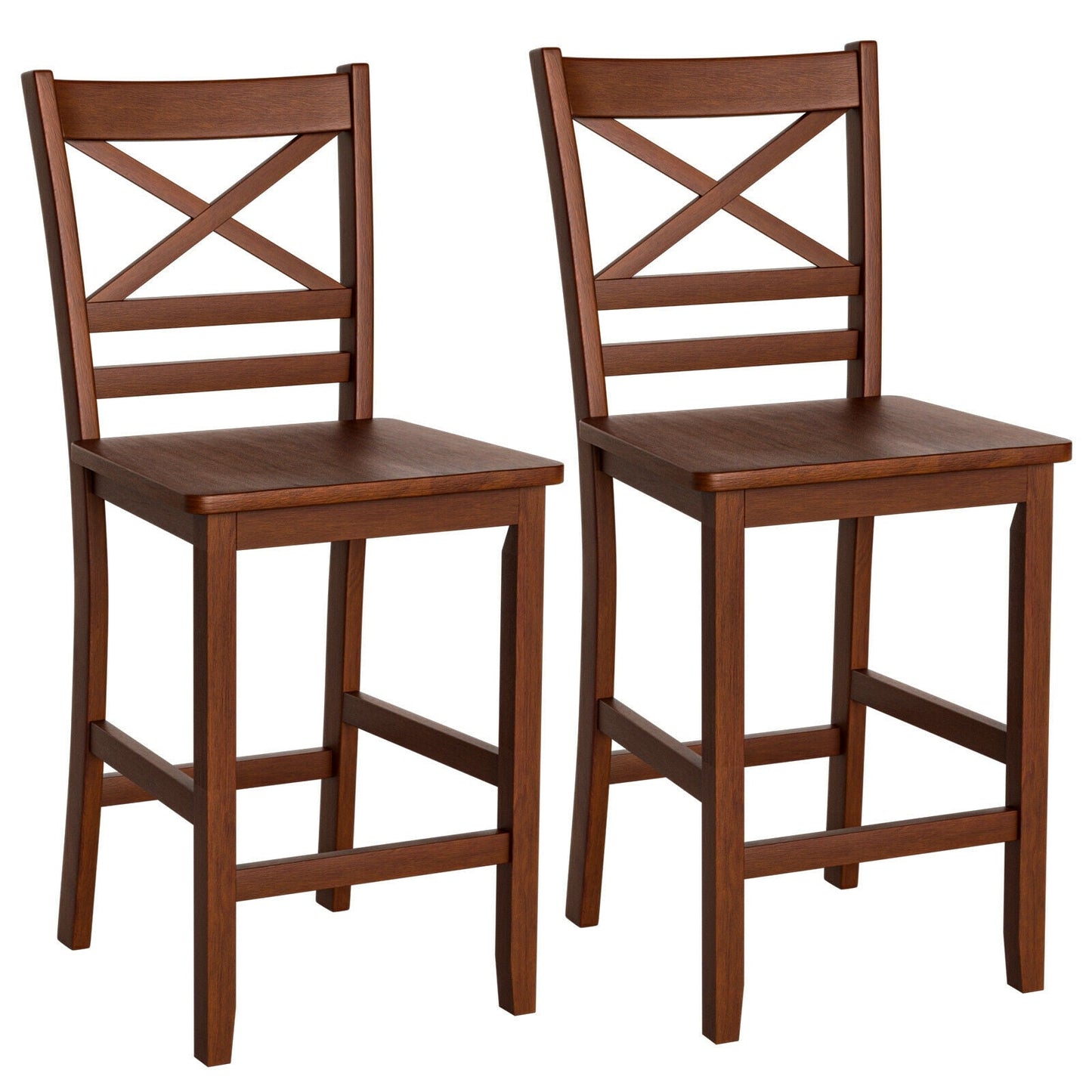 Set of 2 Bar Stools 25 Inch Counter Height Chairs with