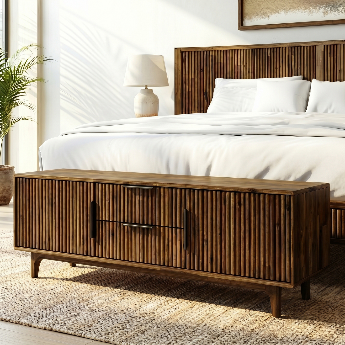 Bosk Solid Wood Storage Bench