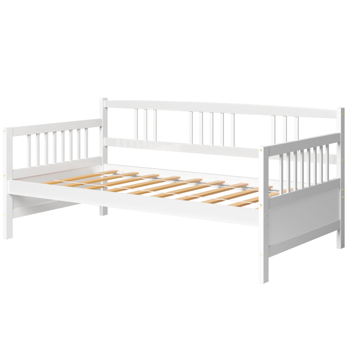 Twin Size Wooden Slats Daybed Bed with Rails