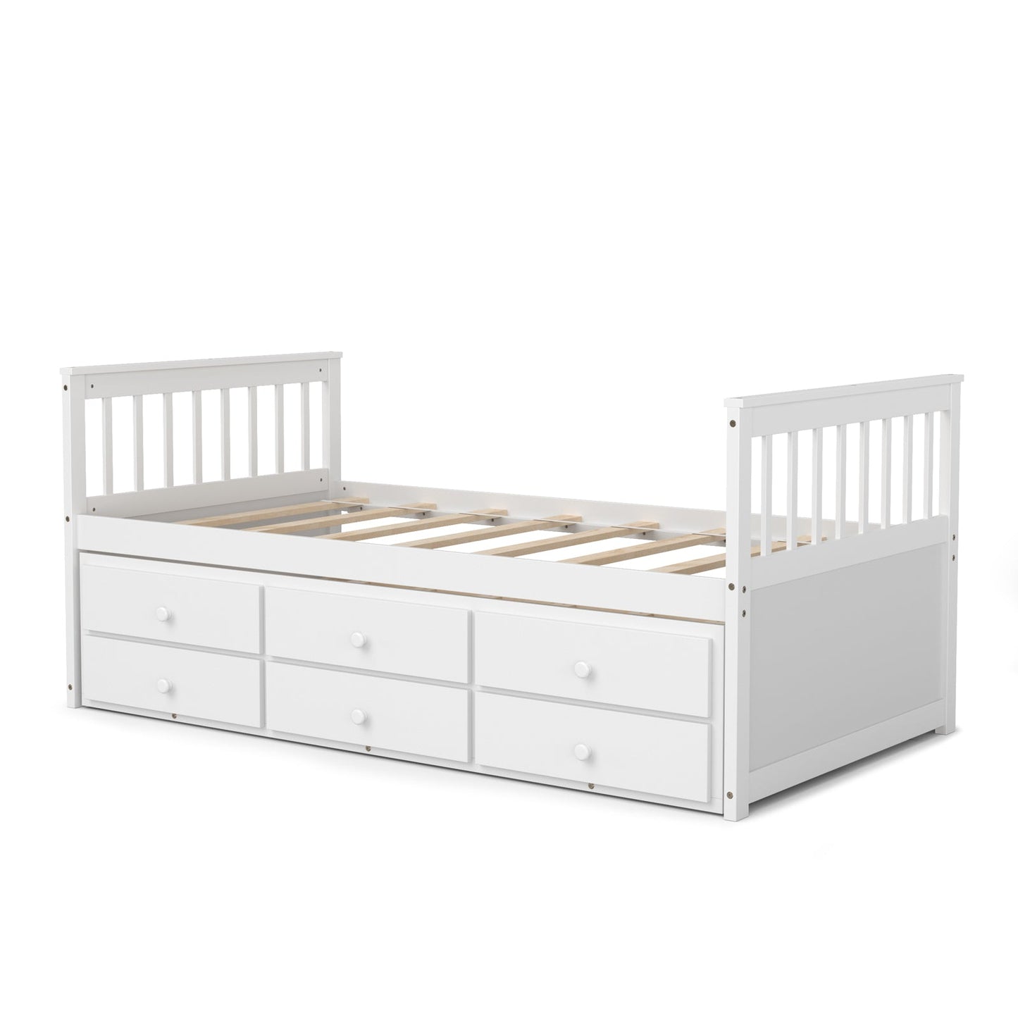 Twin Captain’s Bed with Trundle and 3 Storage Drawers