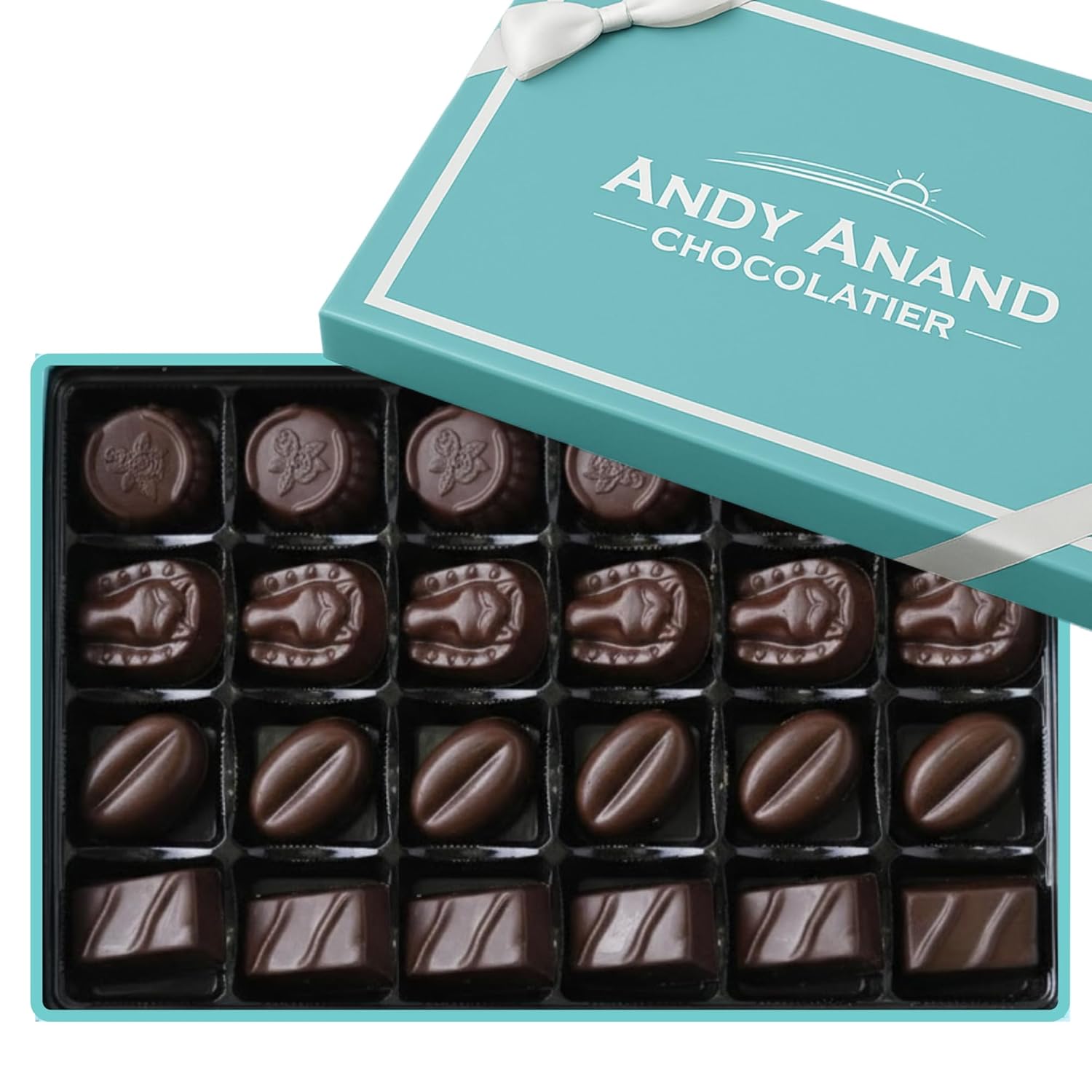 Andy Anand Sugar-Free Vegan Belgian Dark Chocolate Truffles Gift Box, 25 pc – Handmade Gourmet Assorted Flavors, Perfect for Indulgence, Birthday & Holiday