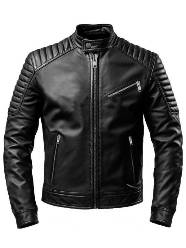 Black Men’s Slim Fit Genuine Leather Jacket